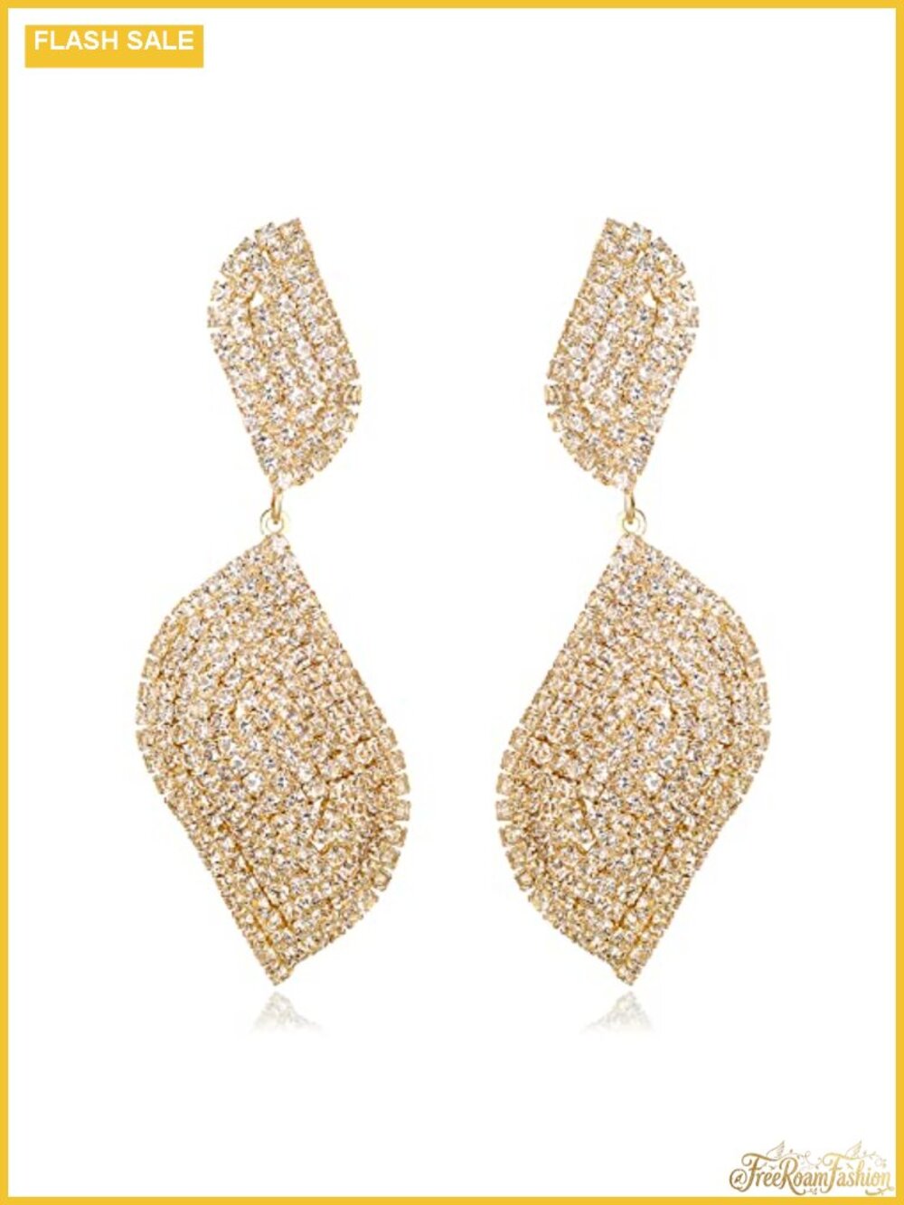 Crystal Leaf Chandelier Drop Dangle Earrings for Wedding Prom Bridal